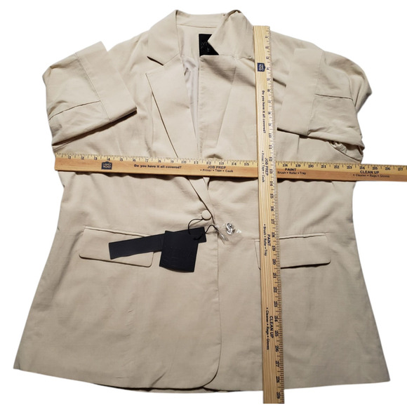 Mina Self Beige Blazer XXL – Modern Fit, Lightweight, Business Casual Fall Style - Picture 4 of 10